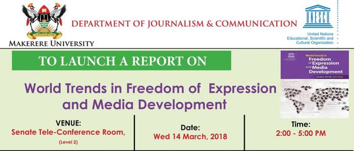Live Coverage: Launch of the ‘world trends in freedom of expression and media development report’ 2017/2018