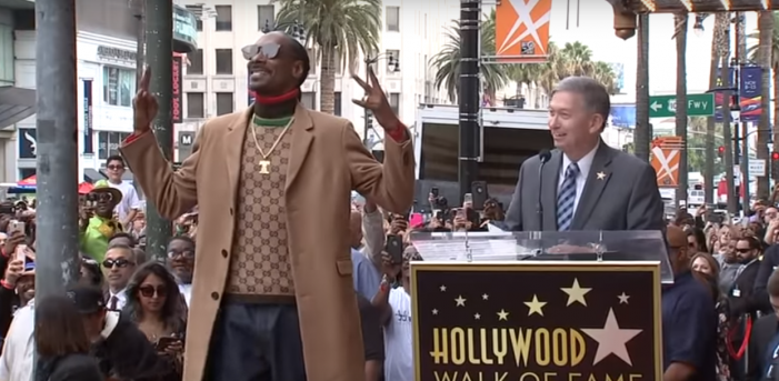 American Rapper Snoop Dogg, Recognized with the 2,651st  Star on Hollywood Walk of Fame