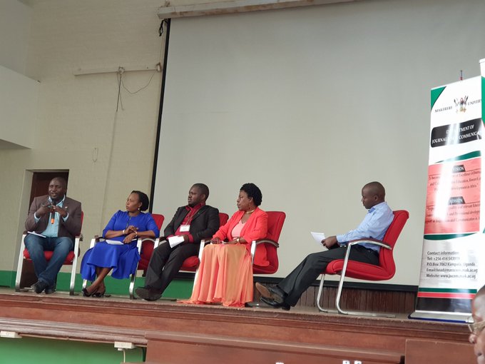 Panel of Discussants at the Journalism and Communication symposium at Makerere university main hall