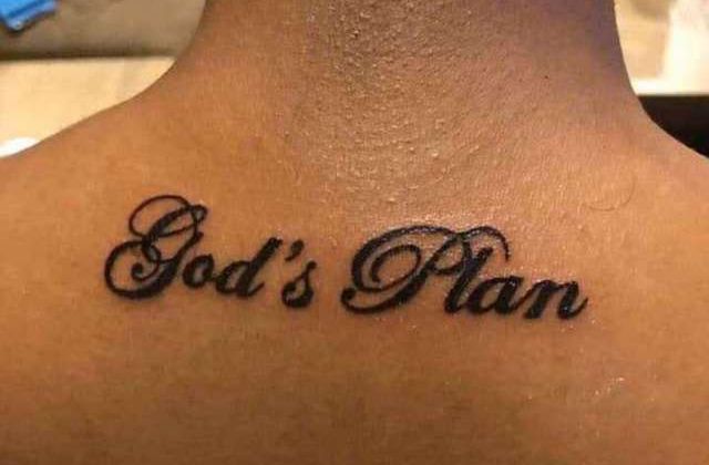 Gashumba Toners God’s Plan Tattoo On Her Shoulder
