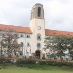 Wide Shot of Makerere University Main Building.