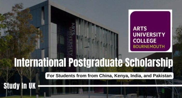 Arts University Bournemouth GREAT Scholarships for Students from China, Kenya, India, and Pakistan