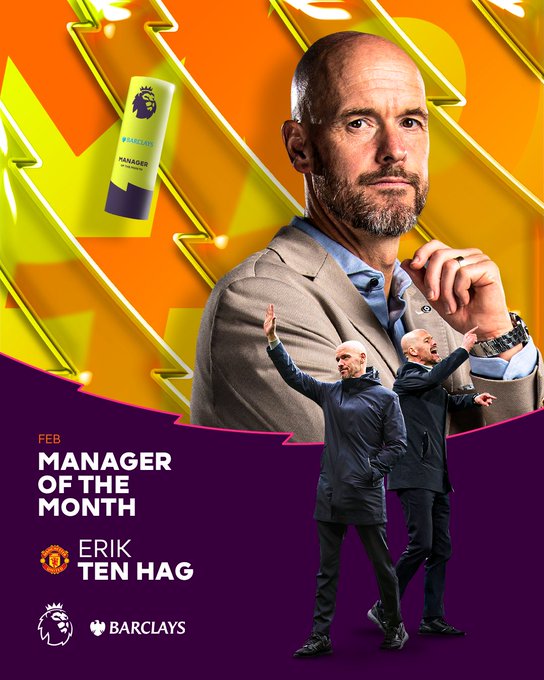 Erik Ten Hag Named Manager of the Month for the Second time this Season