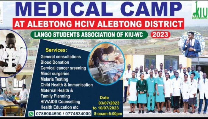 KIU Western Campus to Hold Medical Camp in Alebtong District