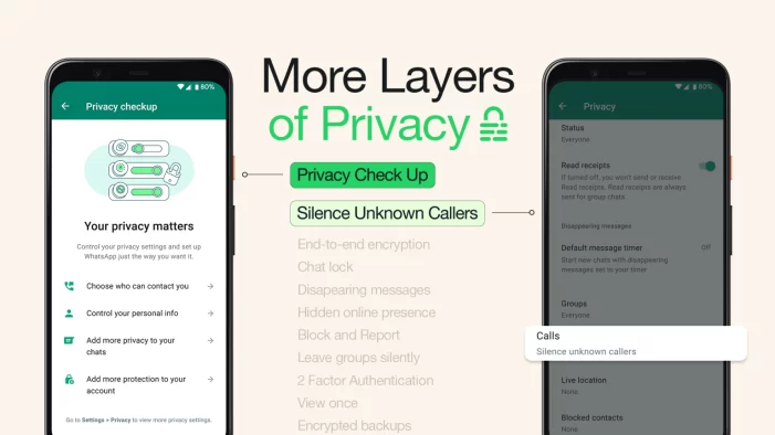 WhatsApp allows you to block unknown callers.
