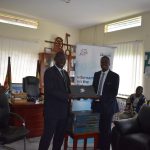 RENU handing over ICT Network Equipment to the Vice Chancellor of Gulu University, Prof. Openjuru L. George