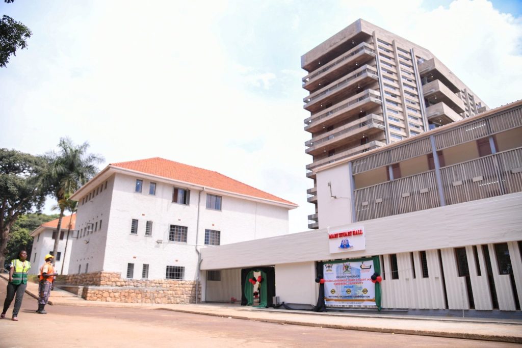 Some of the blocks of the renovated Mary Stuart Hall including the Tower (Box).